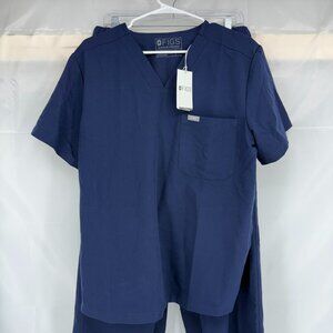 Figs Men M Scrub Set Chisec Top 2 Pisco Basic Pant Navy Blue Nurse Tech Doctor
